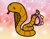 Dibujo Cobra con pandereta pintado por georgette 