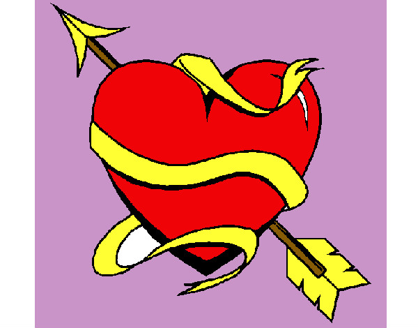 Dibujo Corazón con flecha pintado por aruu