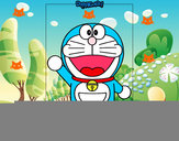 Dibujo Doraemon pintado por dumbass