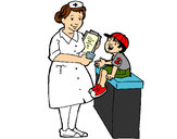 Dibujo Enfermera y niño pintado por ISACRIS