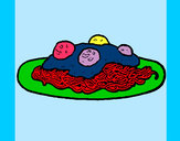 Dibujo Espaguetis con carne pintado por ludmibb