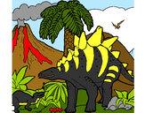 Dibujo Familia de Tuojiangosaurios pintado por Dibujos-nt