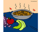 Dibujo Fruta y caracoles a la cazuela pintado por Sulamita