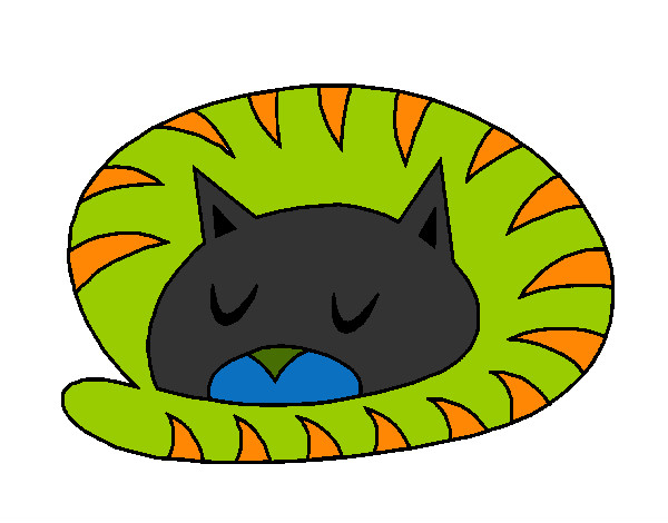 Dibujo Gato durmiendo pintado por blaki
