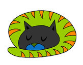 Dibujo Gato durmiendo pintado por blaki