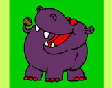 Dibujo Hipopótamo pintado por davitd