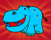 Dibujo Hipopótamo pequeño pintado por davitd