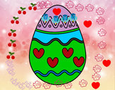 Dibujo Huevo con corazones pintado por axel9