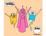 Dibujo Jake, Princesa Chicle y Finn pintado por Regi100