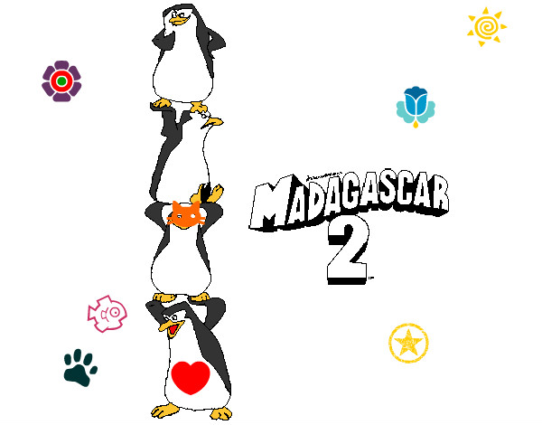 Dibujo Madagascar 2 Pingüinos pintado por Osbaldo