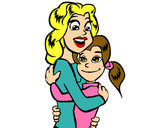 Dibujo Madre e hija abrazadas pintado por katya2981