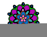 Dibujo Mándala con una flor pintado por shama