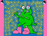 Dibujo Monstruo con botas pintado por Paolita199