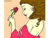 Dibujo Princesa con una rosa pintado por Agus-net
