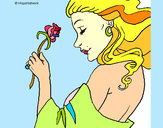 Dibujo Princesa con una rosa pintado por solsticio