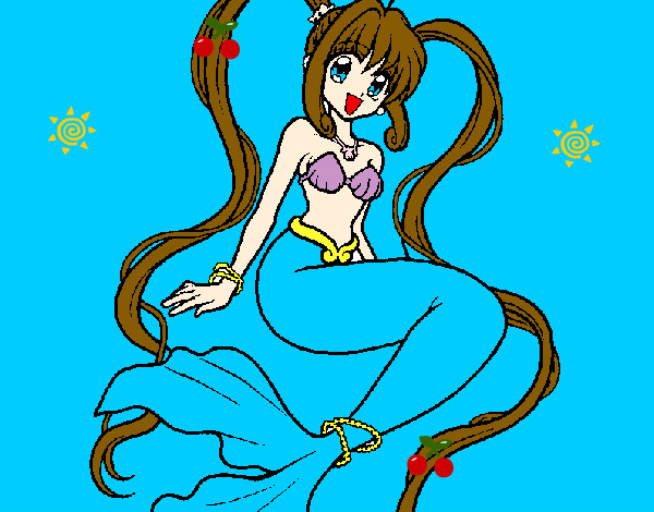 Dibujo Sirena con perlas pintado por AnimexD