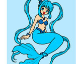 Dibujo Sirena con perlas pintado por Ashley205