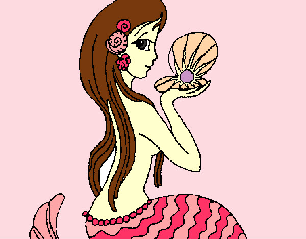 Dibujo Sirena y perla pintado por Agus-net