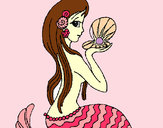 Dibujo Sirena y perla pintado por Agus-net