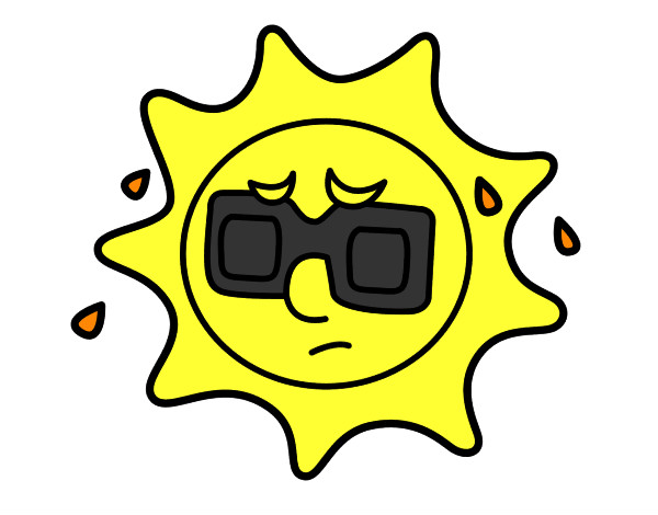 Dibujo de sol con calor pintado por Solluna en  el día 17-07-12  a las 20:37:14. Imprime, pinta o colorea tus propios dibujos!