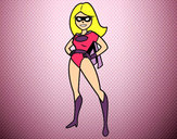 Dibujo Superheroina pintado por picesa