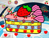 Dibujo Tarta de fresas pintado por crismax