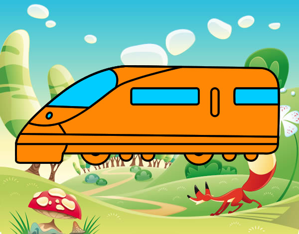 Dibujo Tren rápido pintado por ivanya