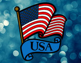 Dibujo Bandera de los Estados Unidos pintado por santi1