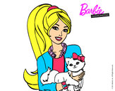 Dibujo Barbie con su linda gatita pintado por mimota