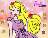 Dibujo Barbie con su vestido con lazo pintado por Amaya123