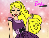 Dibujo Barbie con su vestido con lazo pintado por Marigaby