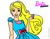 Dibujo Barbie con su vestido con lazo pintado por mimota