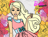 Dibujo Barbie con su vestido con lazo pintado por Zorua