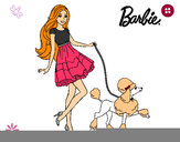 Dibujo Barbie paseando a su mascota pintado por annycristi