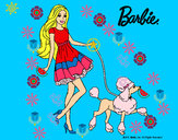 Dibujo Barbie paseando a su mascota pintado por azulito
