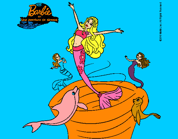 Dibujo Barbie sirena contenta pintado por BRIAN2612