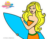 Dibujo Barbie va a surfear pintado por mimota