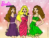 Dibujo Barbie y sus amigas vestidas de fiesta pintado por Martina100