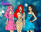 Dibujo Barbie y sus amigas vestidas de fiesta pintado por rami77
