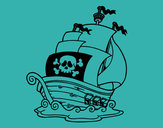 Dibujo Barco de piratas pintado por fabiola3