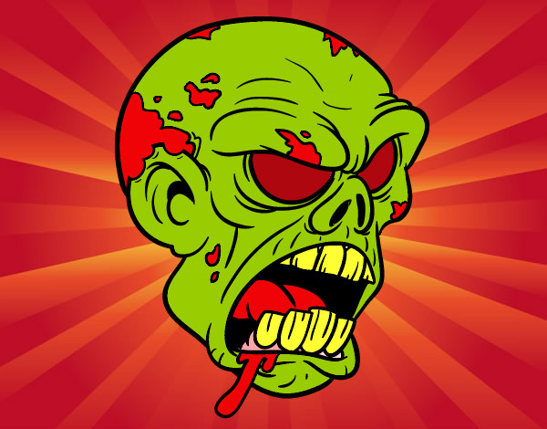 Dibujo Cabeza de zombi pintado por guechi