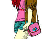 Dibujo Chica con bolso pintado por avigail