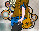 Dibujo Chica con bolso pintado por cari111