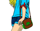 Dibujo Chica con bolso pintado por pixela1902
