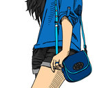 Dibujo Chica con bolso pintado por yanhexi 