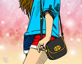Dibujo Chica con bolso pintado por Yiyis 