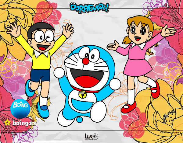 Dibujo Doraemon y amigos pintado por Laura-26
