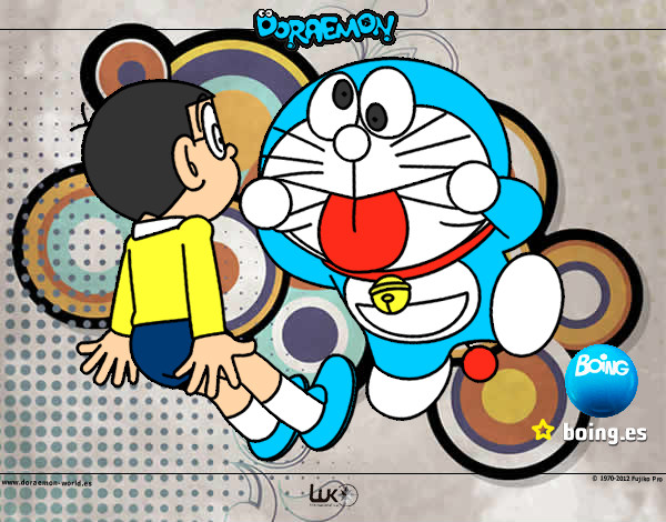 Dibujo Doraemon y Nobita pintado por salome4