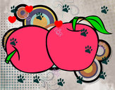 Dibujo Dos manzanas pintado por karol1209