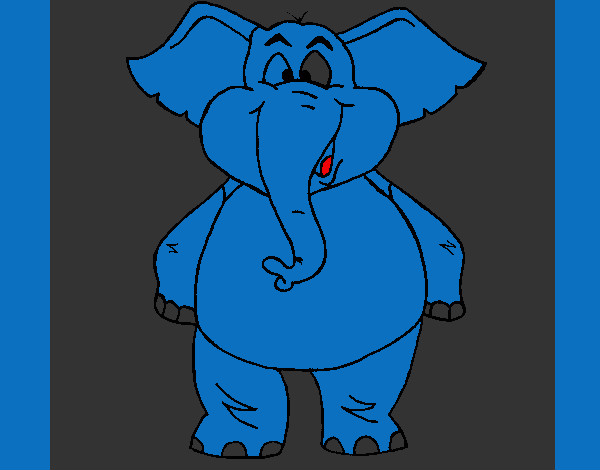 Dibujo Elefante contento pintado por erik8